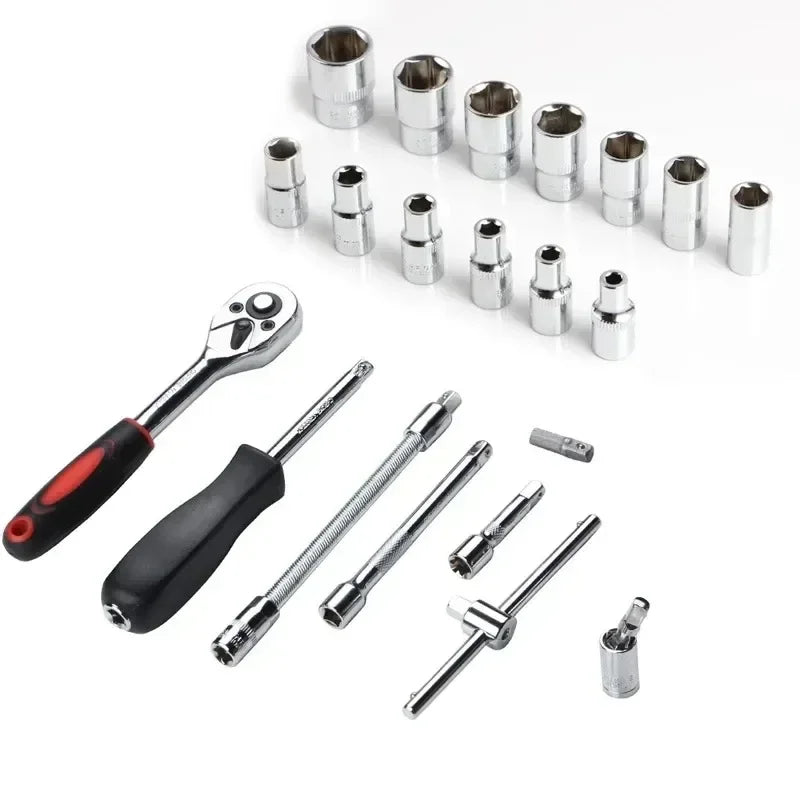 Conjunto de chave 46/53 pçs kit de ferramentas para ferramenta de carro chave de fenda e bit catraca torque chave rápida chave soquete ferramentas manuais